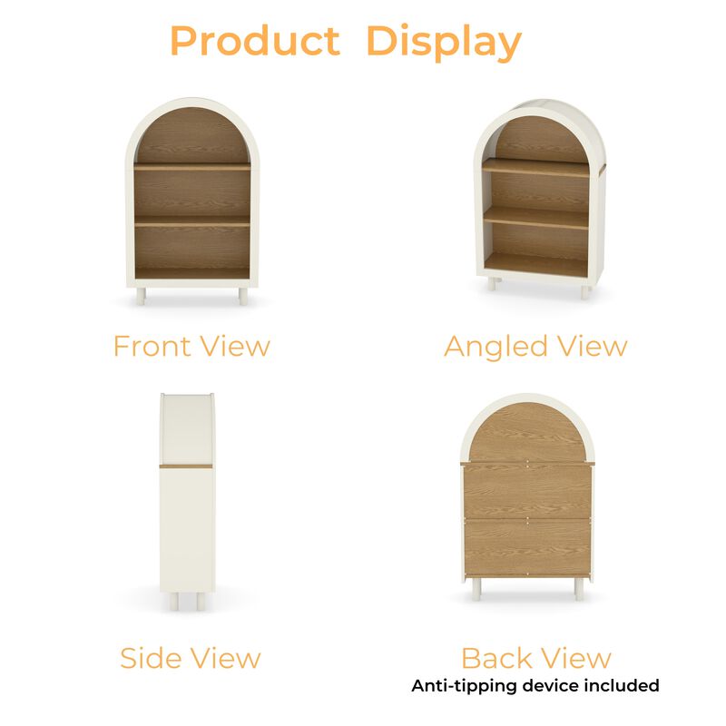 Lusog Arched Small Bookcase Storage Cabinet image number 6