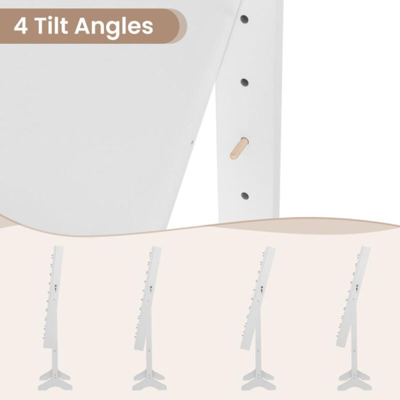 Hivvago Mirror Jewelry Cabinet with 20 Warm Lights and 4 Tilt Angles