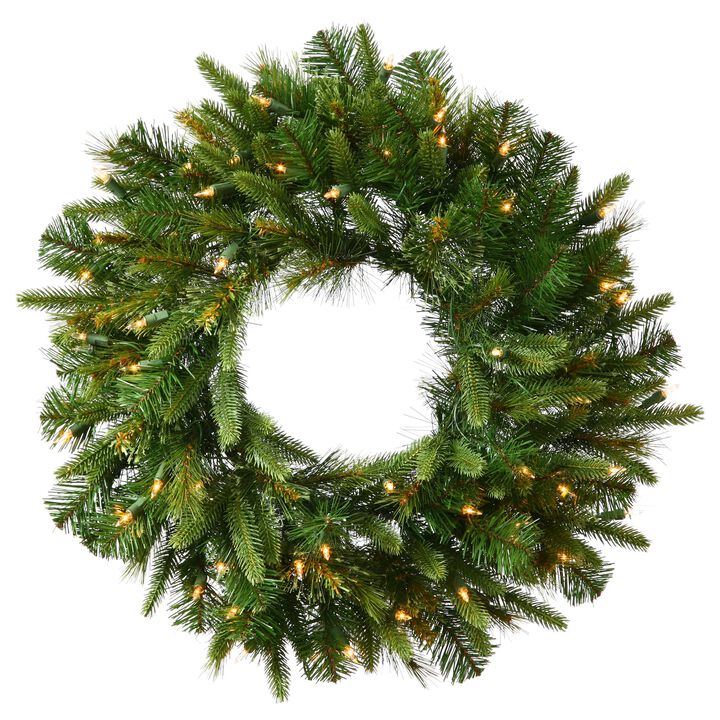 Vickerman Cashmere Wreath Garland with 30 Warm White Battery Operated Timer, 30-Inch