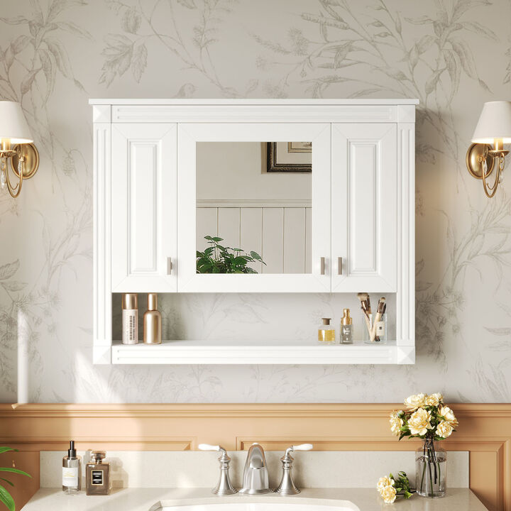ELEMENT ACE 35-Inch Wall Mounted Medicine Cabinet with Mirror and Adjustable Shelves