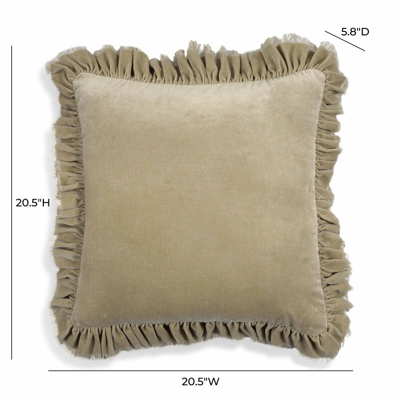 Alessia Distressed Blue Velvet Pillow image number 3