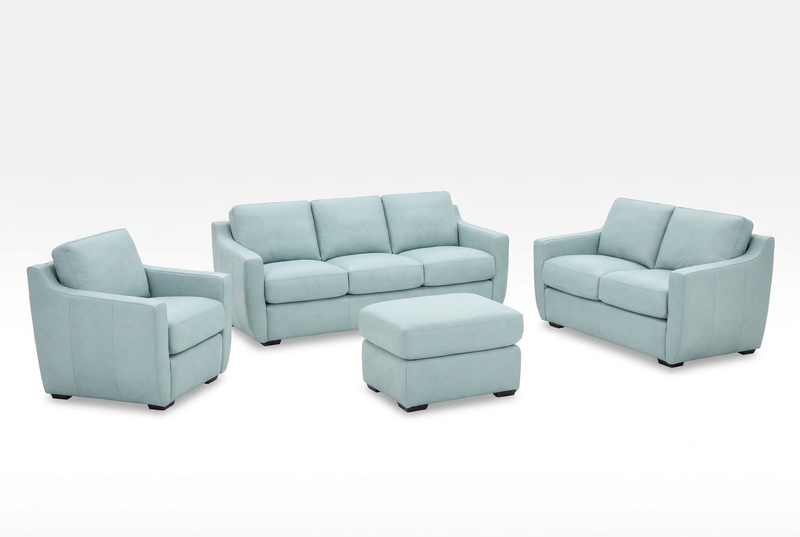 Ajax Aqua Sofa, Loveseat, Chair & Ottoman image number 0