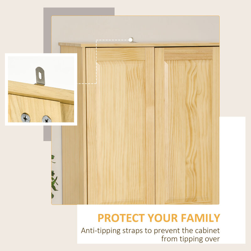 Hivvago 67" Kitchen Pantry Cabinet with Doors and Shelves image number 7