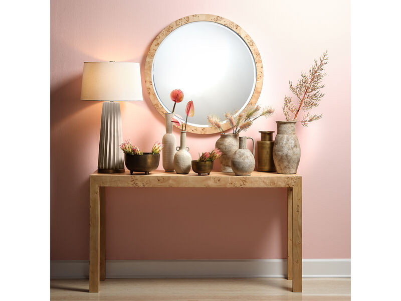 Chandler Round Mirror, Natural