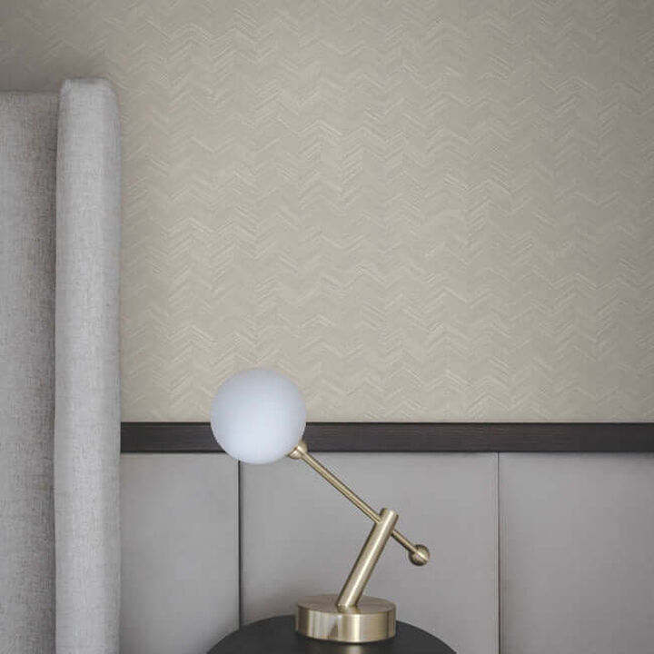 Raised Chevron Taupe Wallpaper