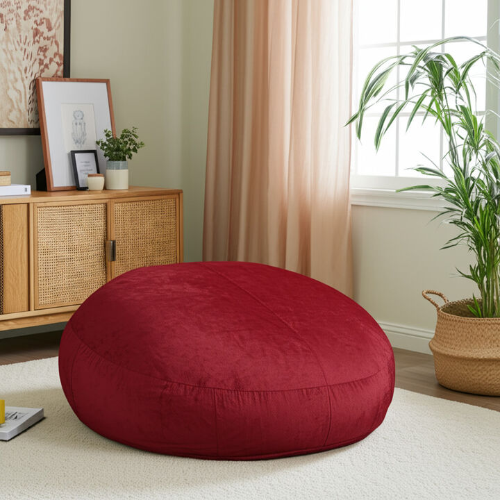 HomeRoots 72" Cinnabar Microsuede Bean Bag Chair
