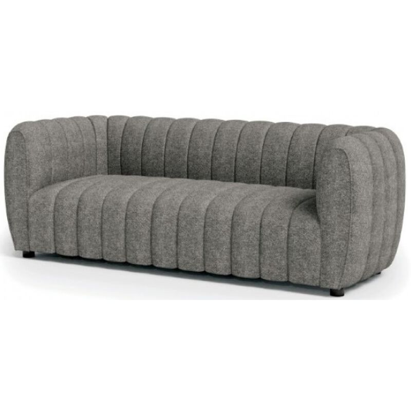 Hery Sofa, 23 Inch, Gray Boucle, Vertical Channel Tufted Details image number 3