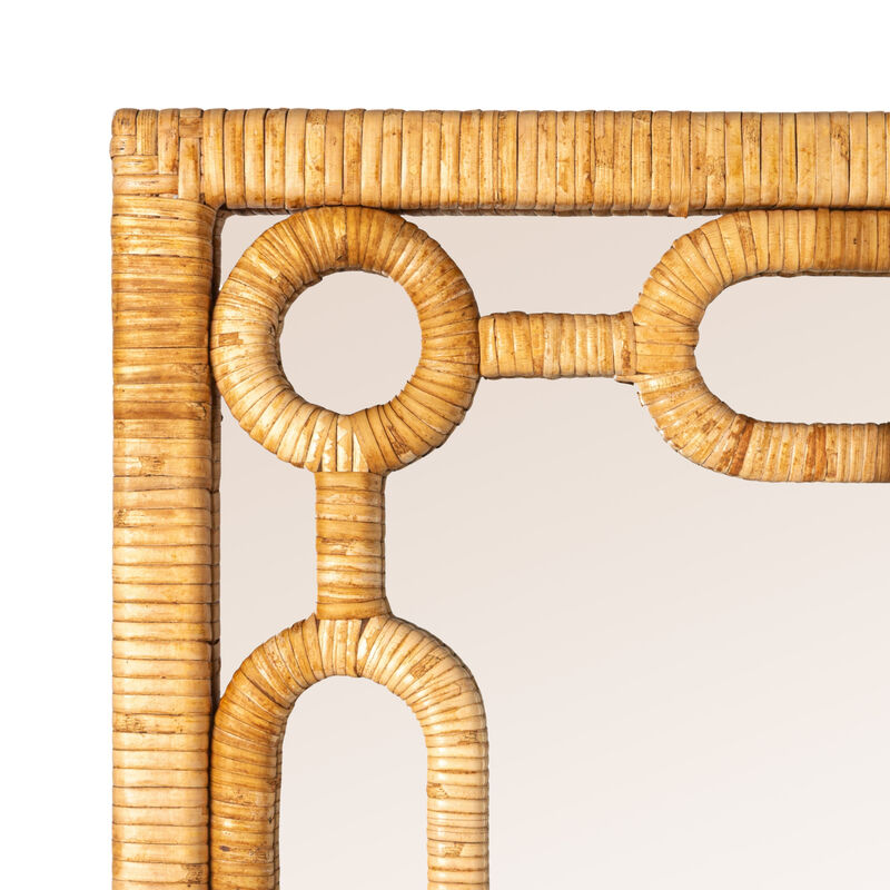 Woven Rattan Chain-Link Frame Mirror image number 5