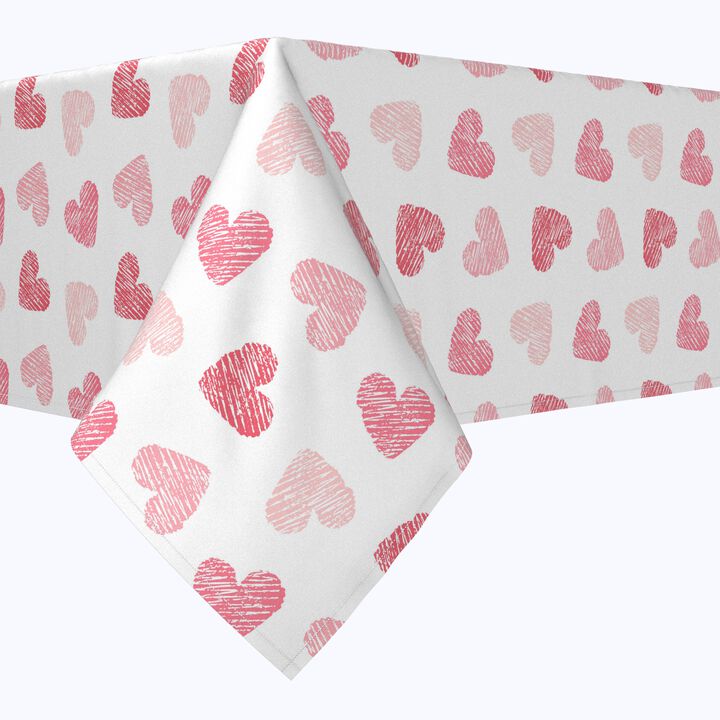 Fabric Textile Products, Inc. Square Tablecloth, 100% Polyester, Valentine's Shaded Hearts