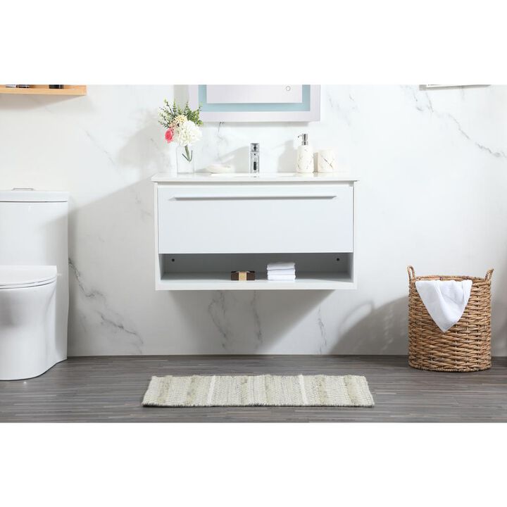 Elegant Kitchen and Bath 36 inch Single bathroom vanity in white