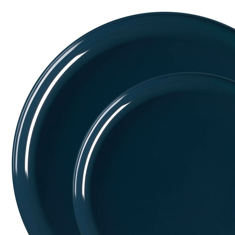 Navy Flat Round Plastic Dinnerware Value Set (40 Sets) image number 9