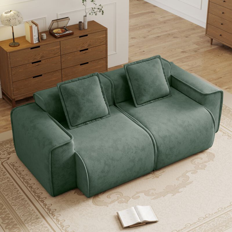 Glaquu Velvet Loveseat image number 1