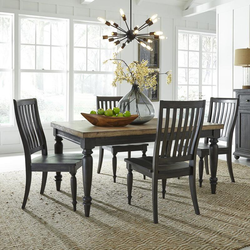 Liberty Furniture Harvest Home 5 Piece Reactangular Table Set in Chalkboard image number 1