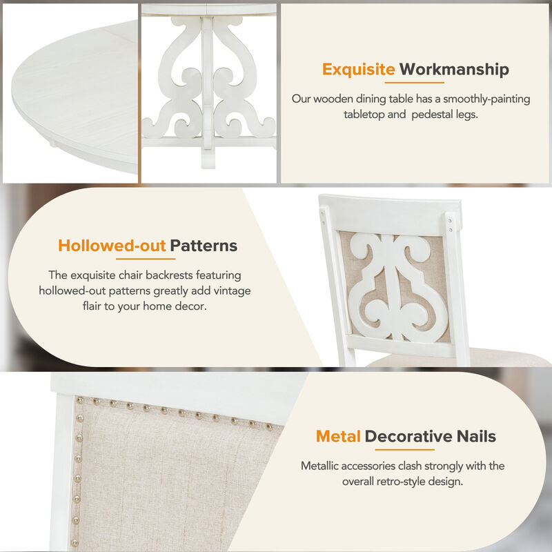 Merax 5-Piece Extendable Table Retro Dining Set