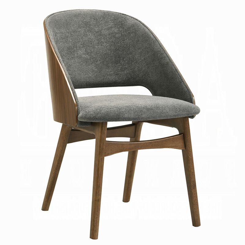 Dio Dining Side Chair Set of 2, Open Cut Curved Back, Walnut Brown image number 0
