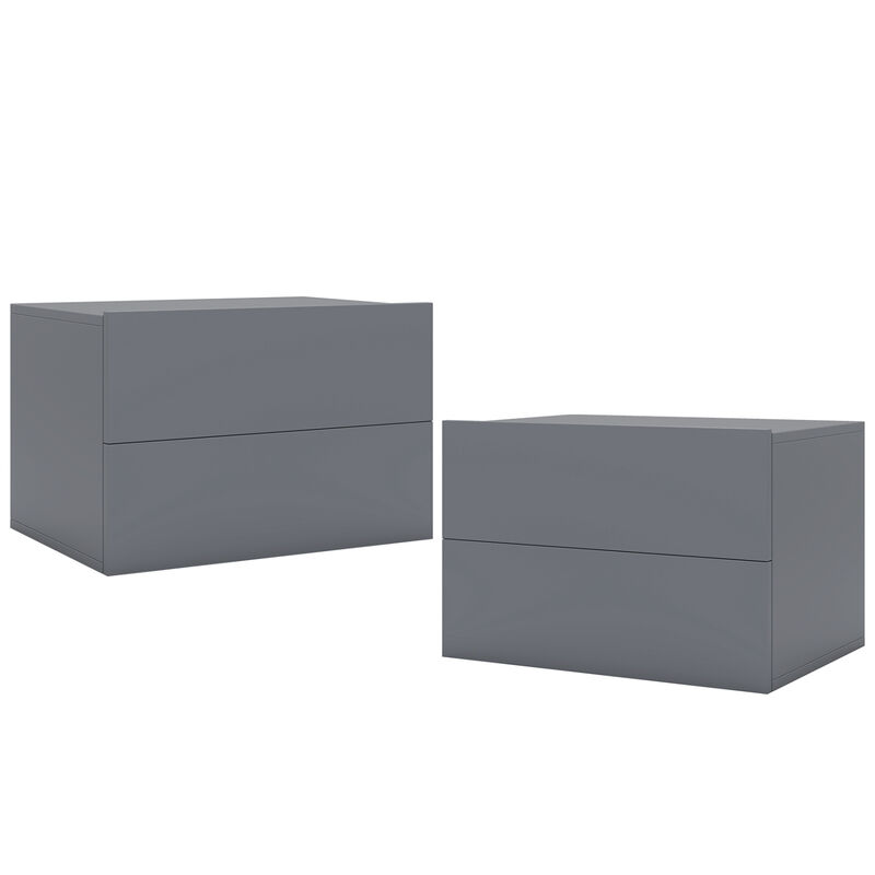 Wall-Mounted Floating Nightstand with 2 Storage Drawers for Bedroom image number 0