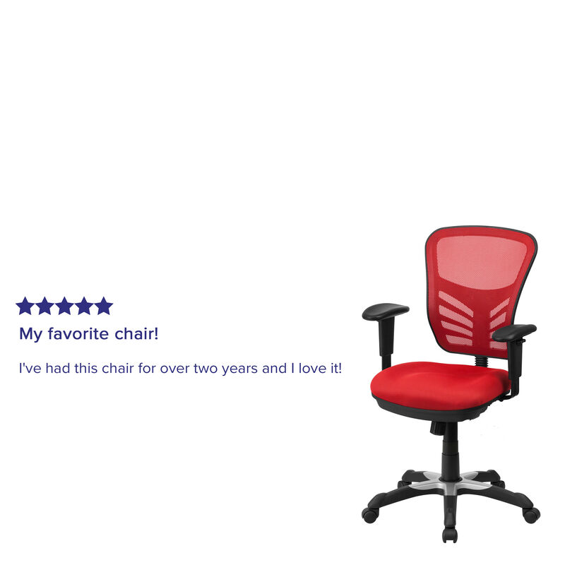 Nicholas Mid-Back Dark Gray Mesh Multifunction Executive Swivel Ergonomic Office Chair with Adjustable Arms image number 2