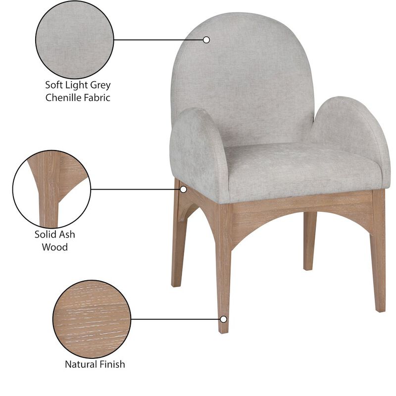 Meridian Furniture Waldorf Grey Chenille Fabric Dining Chair