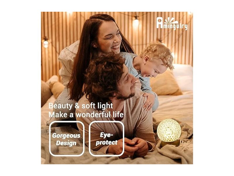 Cordless Rechargeable LED Table Lamp Crystal Metal Battery Operated Dimmable image number 3