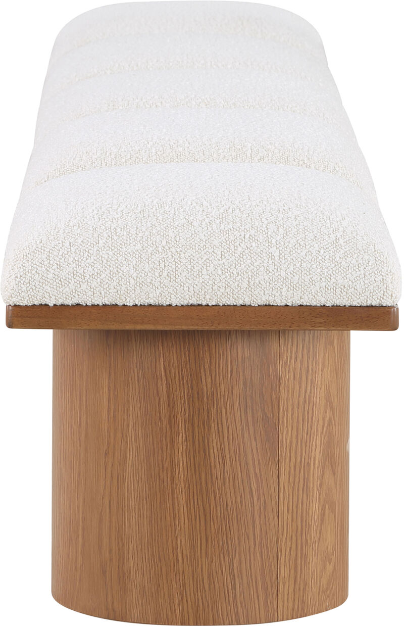 Meridian Furniture Pavilion Cream Boucle Fabric Bench