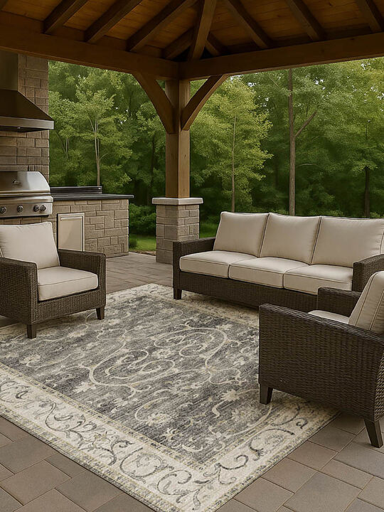 Tuscany TU6 Charcoal 8' x 10' Rug