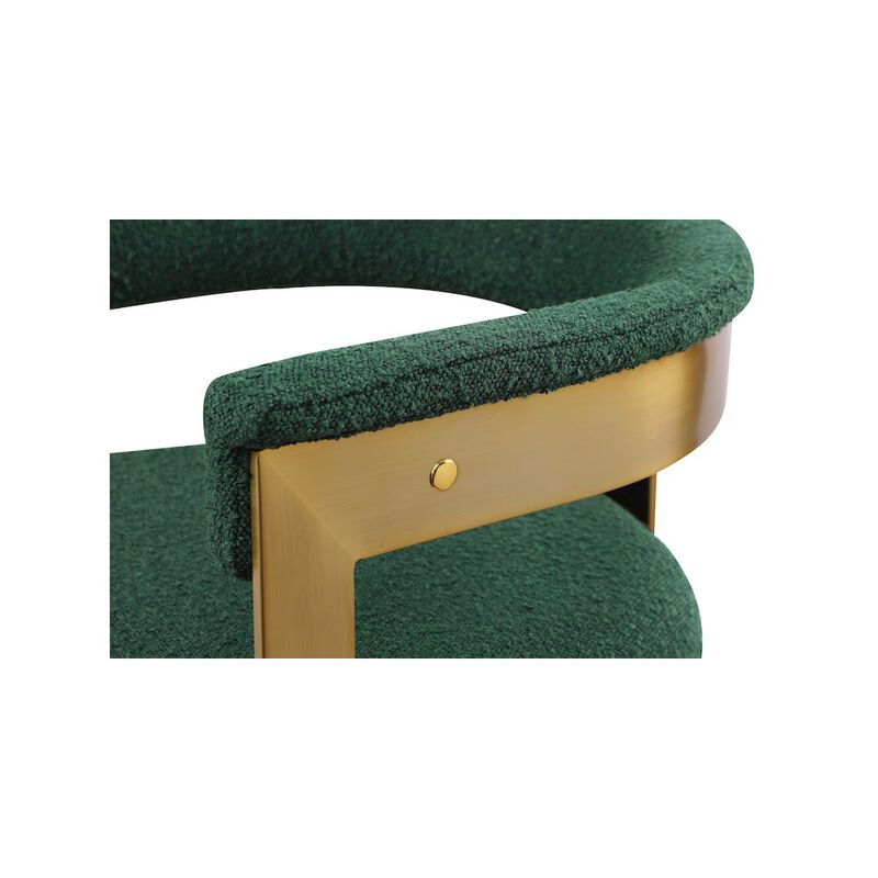 Meridian Furniture Romeo Green Boucle Fabric Dining Chair, Set of 2