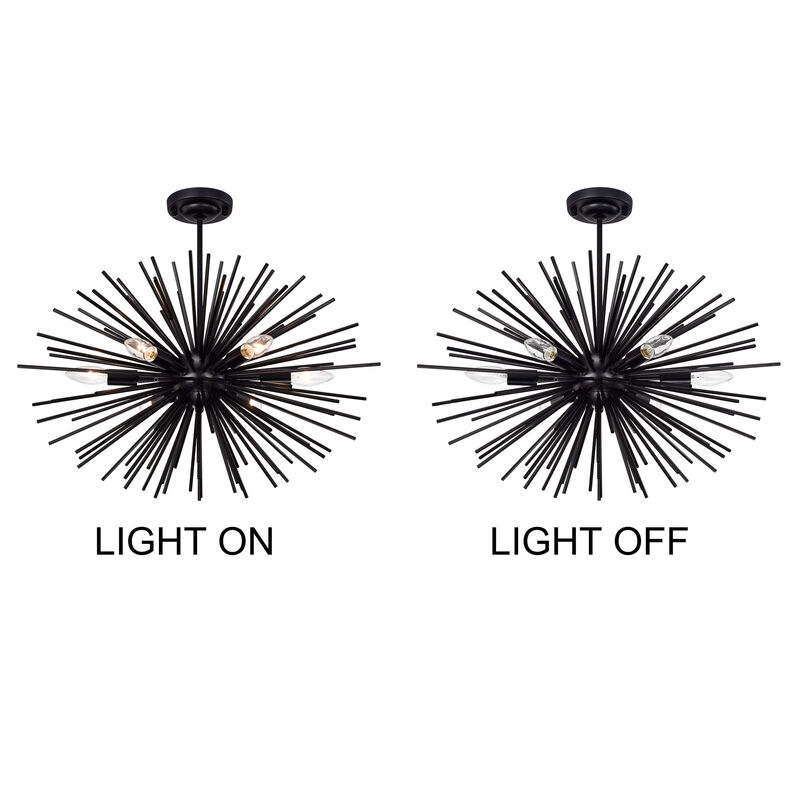 Justa Sputnik Black 6-Light Industrial Chandelier image number 6