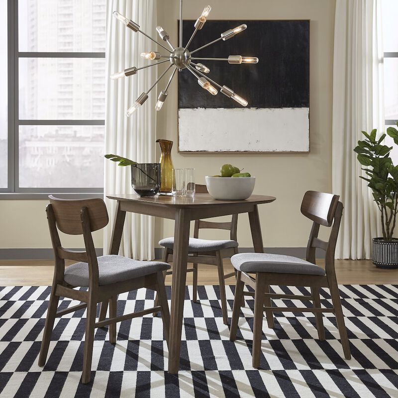 Liberty Furniture Space Savers 4 Piece Triangle Table Set in Rubberwood Solids and Walnut Veneers image number 2