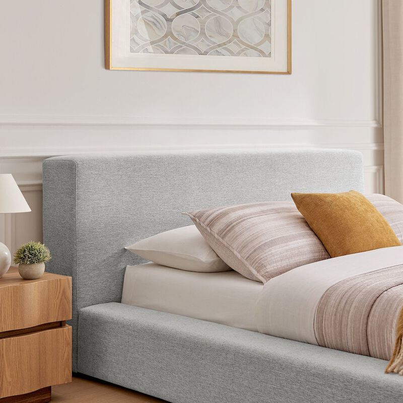 Luma Chenille Upholstered King Platform Bed Frame image number 9