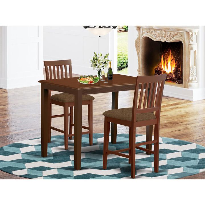 3 PC counter height Dining set - high top Table and 2 Kitchen Dining Chairs.
