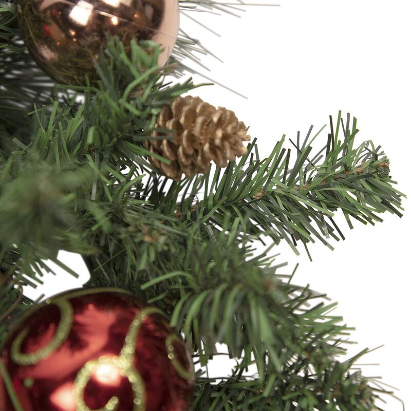Green Mixed Foliage and Ornaments Artificial Christmas Wreath  30-Inch  Unlit image number 2