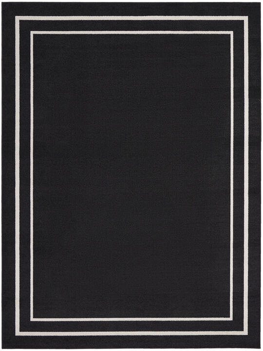 Nourison Essentials NRE02 Black/Ivory 8' x 10' Rug