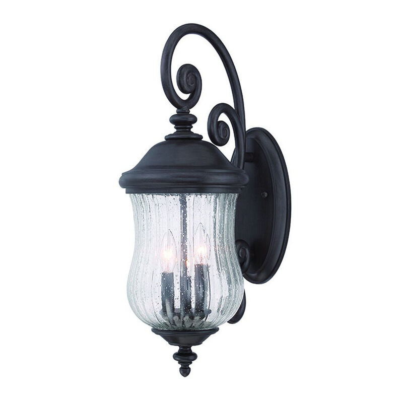 Hivvago Three Light Matte Black Urn Shaped Wall Light