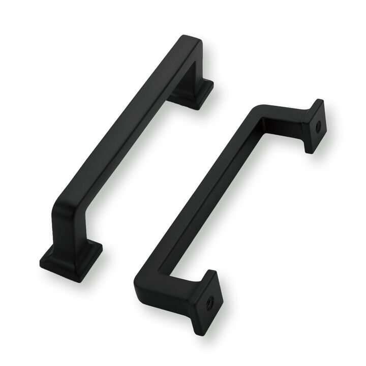 khtumeware 2 Pack Matte Black Cabinet Pulls, 3-3/4 Inch(96mm) Hole Centers Solid Cabinet Handles Kitchen Hardware Straight Bar f