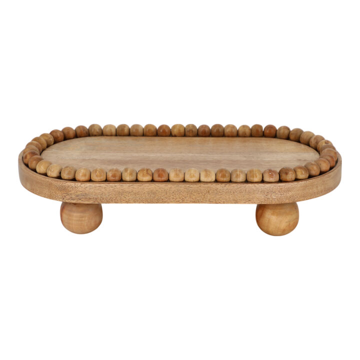Beaded Tray with Ball Feet