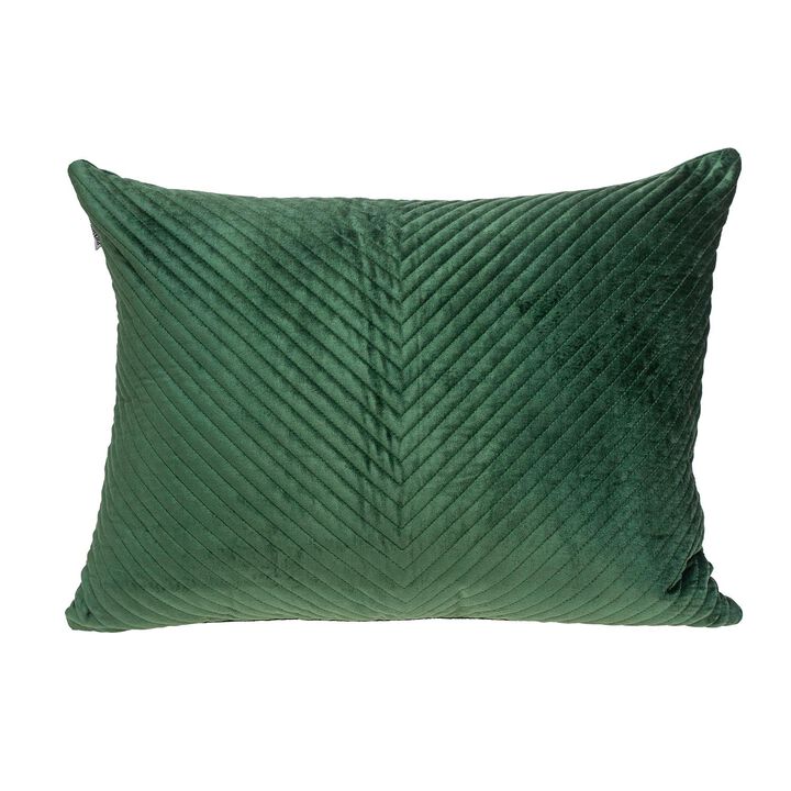 24" Green Cotton Transitional Throw Pillow