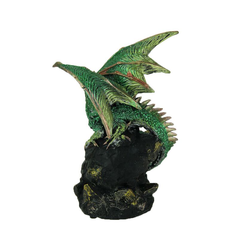 Glittery Green Wicked Dragon Color Changing LED Geode Statue image number 2