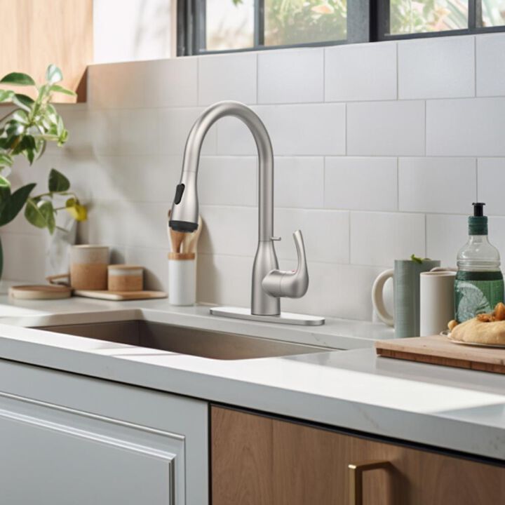 Modern Kitchen Faucet &ndash; Sleek, Durable Design with High-Arc Spout for Easy Use