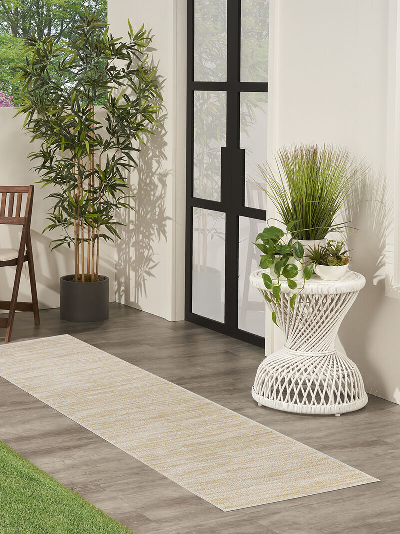 Nourison Essentials NRE01 Ivory/Gold 2' x 6' Rug image number 1