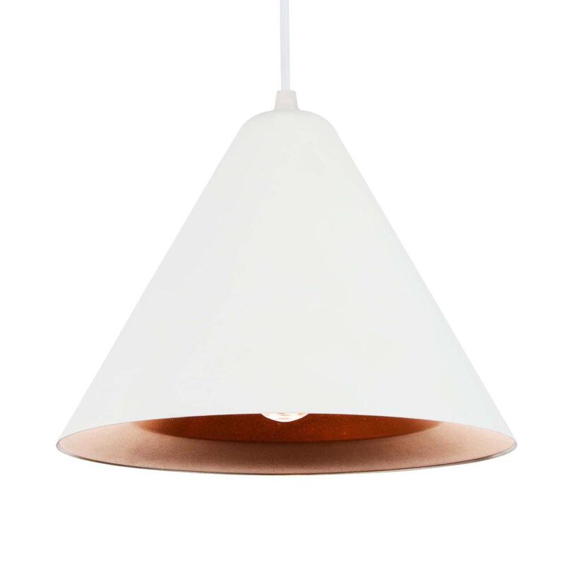 Keila 1 Light Down Pendant With Matte White & Gold Finish