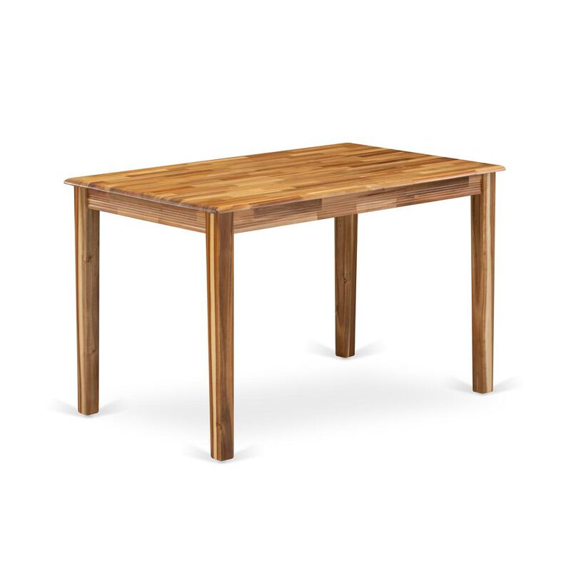 Natural Rectangular Table Top Surface and Asian Wood Dinner Table 4 Legs - Natural Finish