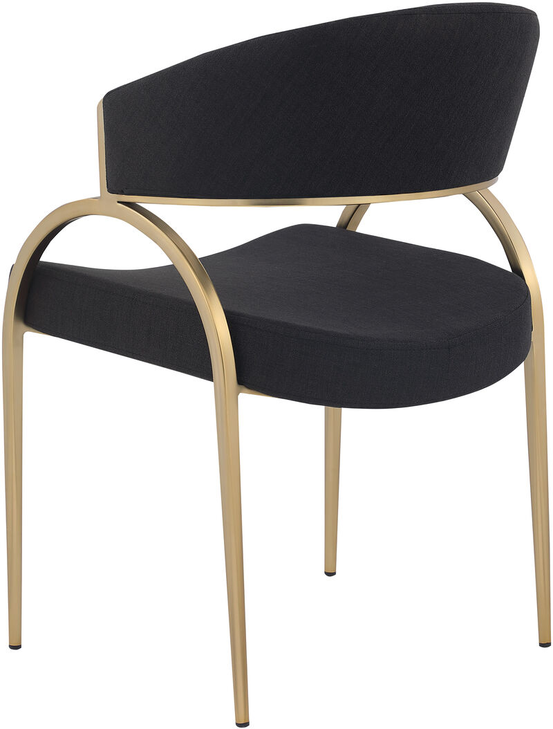 Meridian Furniture Privet Black Linen Textured Fabric Dining Chair, Set of 2 image number 2