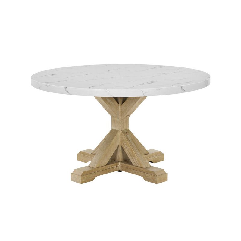 Best Quality Furniture Best Quality Furntirue Round Faux Marble Top On Rustic Beige Mdf/Wood Base