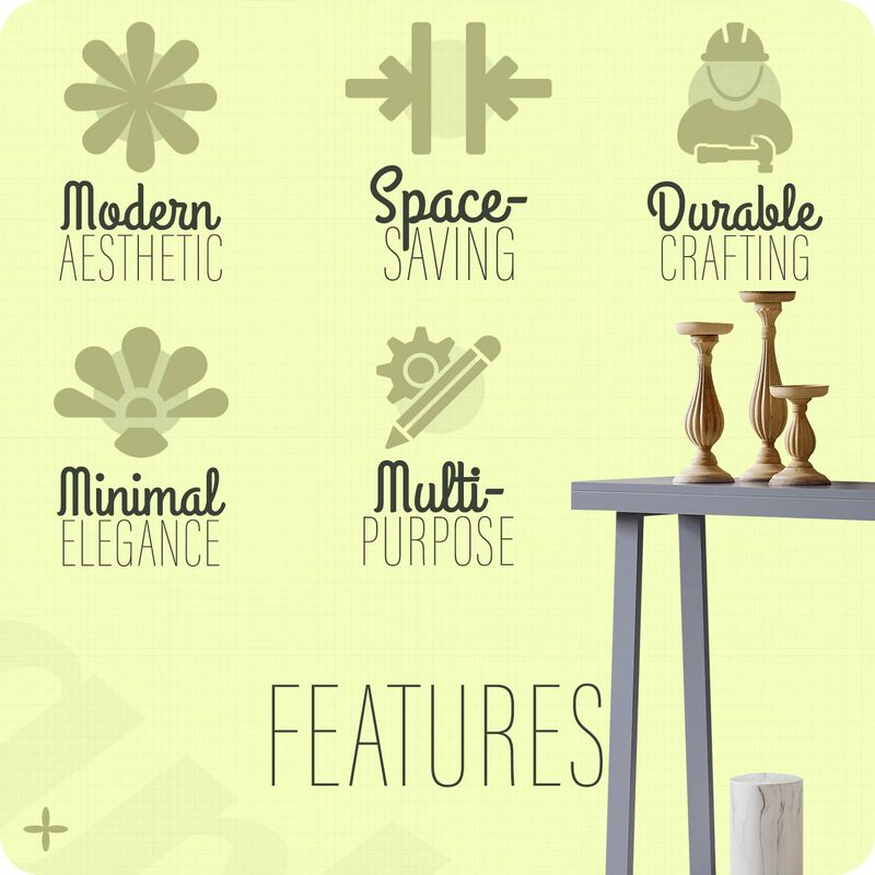 Kings Brand Furniture Emma Narrow Console Table with Lower Shelf Perfect for Sofa Table