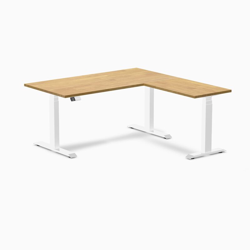 Desky Rubberwood L-Shape Sit Stand Desk image number 0