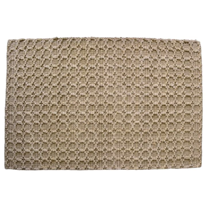 HomeRoots Jute Geometric Hand Woven Area Rug