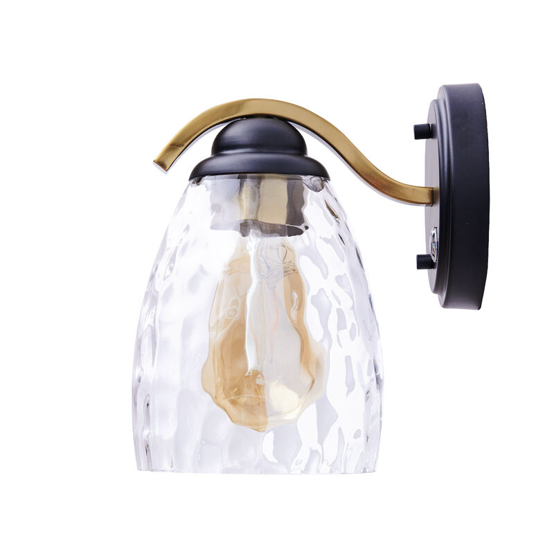 Heidi Dimmable 1-Light Armed Wall Sconce with 3-Stage Touch Dimmer Black/Brass image number 3