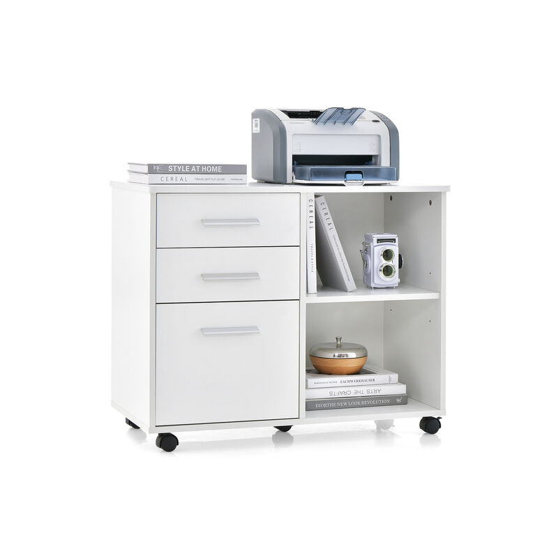 3-Drawer Mobile Lateral File Cabinet Printer Stand image number 0