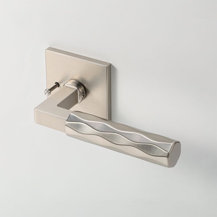 Hailey Modern Bed/Bath Interior Door Handle with Square Rosette and Concealed Screws (Privacy)