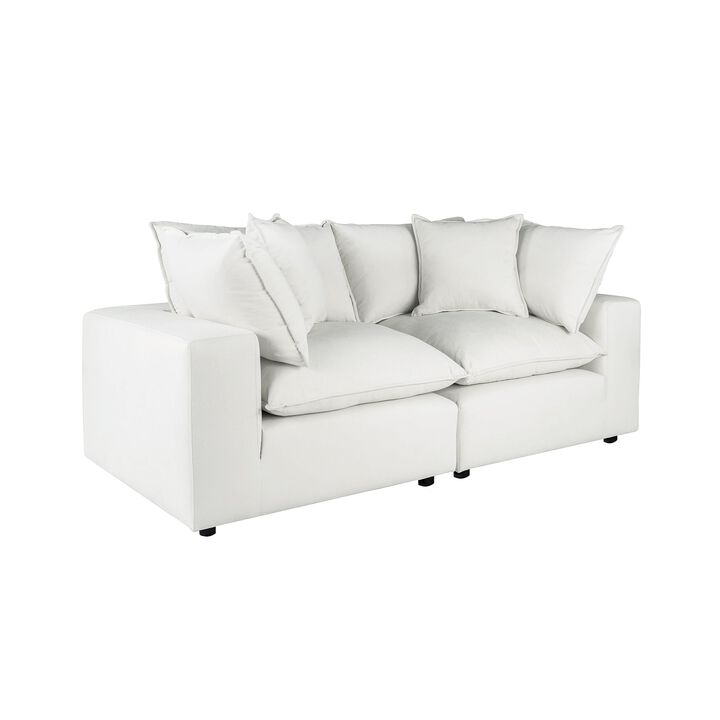 Cali 80" Pearl Performance Fabric Modular Loveseat - TOV Furniture